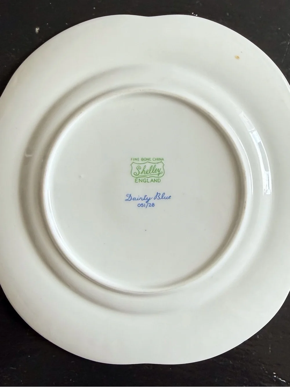 Vintage Shelley Dainty Blue Bread and Butter Plate ~ No 051/28 Fine Bone China